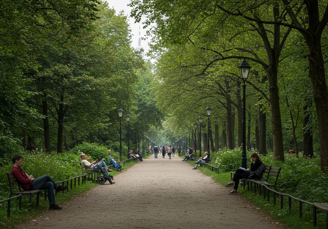 Eine Allee in einem typischen Berliner Park.