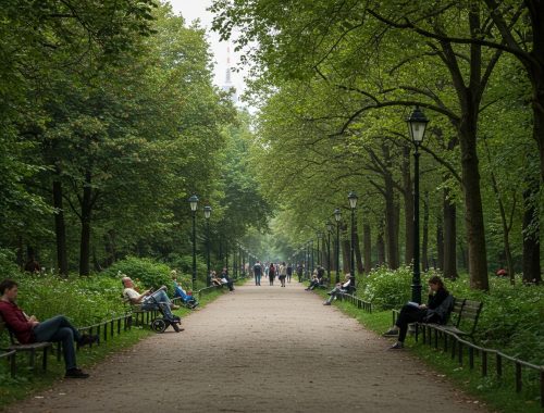 Eine Allee in einem typischen Berliner Park.
